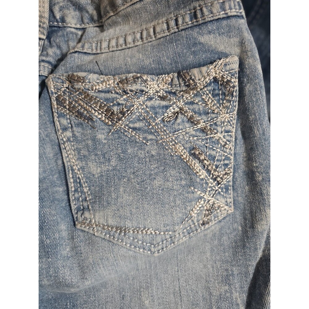 Ariya Jeans Womens 13/14 Bali Low Rise Bootcut Distressed Flex Denim Blue - Picture 9 of 11